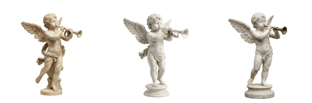 Vintage Cupid Angel Statue Classical Marble Cherub Sculpture Romantic Love Symbol Art Home Decor PNG