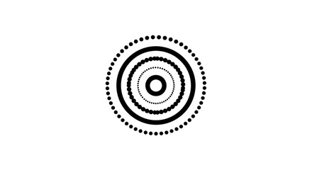 Black concentric circles and dotted rings on white © jons
