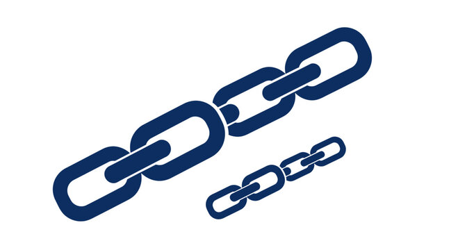 Connected Chain Links Icon, Symbol of Connection, Strength, and Unity