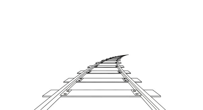 Railway tracks going into distance.