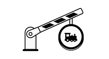 Train Railroad Crossing Gate Arm Barrier. © Joko santoso