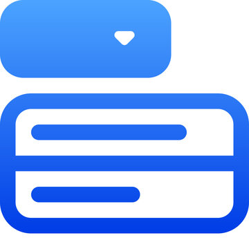 Modern blue gradient menu button icon for sidebar navigation menus