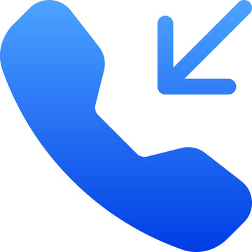 Modern blue telephone icon with arrow for inbound call management