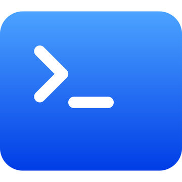 Modern blue gradient terminal icon for software and coding apps
