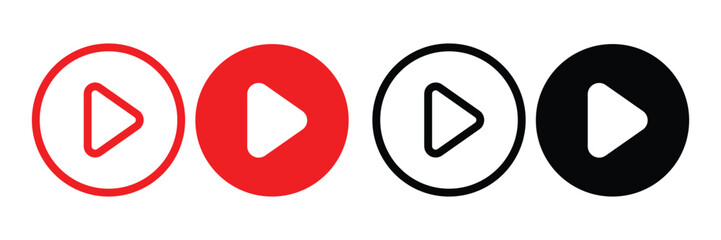 YouTube Play Button Icon Set – Social Media App Logo & Video UI Vector Collection © Firoz Art Studio99
