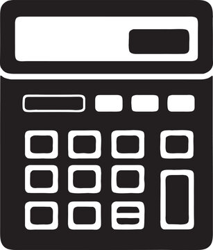 Black calculator icon for math finance business calculations with black and white education tool financial planning adding machine calculator calculation mathematics accounting