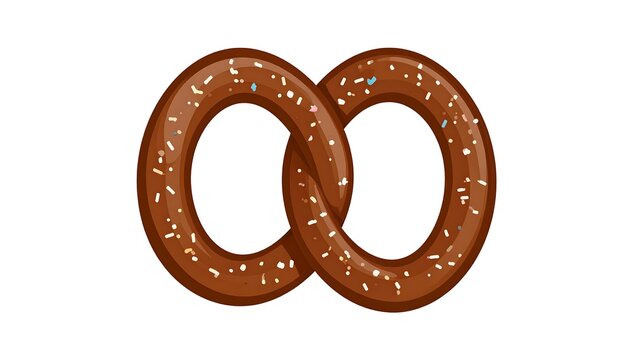 Twisted brown pretzels with sesame seeds.