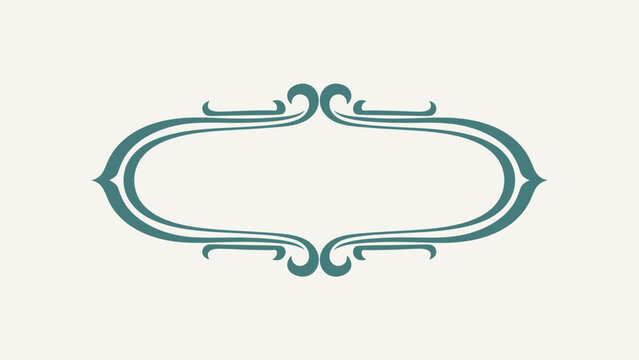 Ornate teal border with swirling flourishes on a cream background