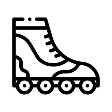 rollerblades line icon