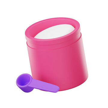 3D Baby Milk Powder, Baby Newborn 3D Illustration
