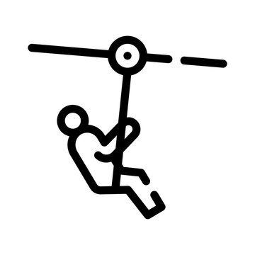 zip lining line icon