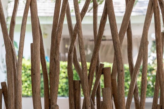 The natural dry wood room divider.