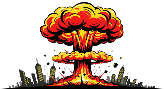 Nuclear Explosion Over City Skyline