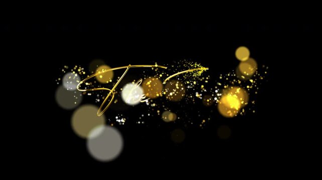 goldern luxury The End Elegant Handwritten Typography Design with Dust Effect