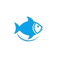 Obraz premium Blue Fish Icon Graphic Design Element.