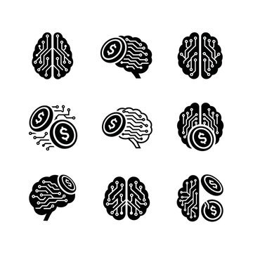 Brain with dollar sign inside.