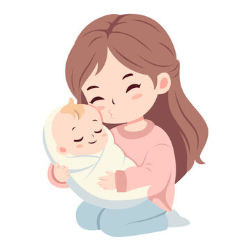 Mom and Kids Illustration