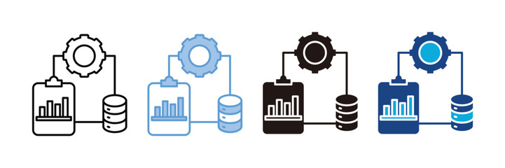 Obraz premium Process Icon Set Multiple Style Collection