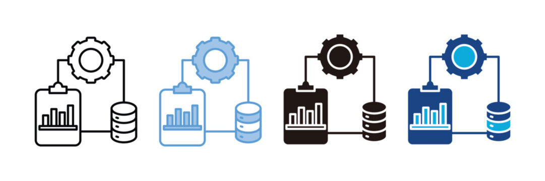 Process Icon Set Multiple Style Collection