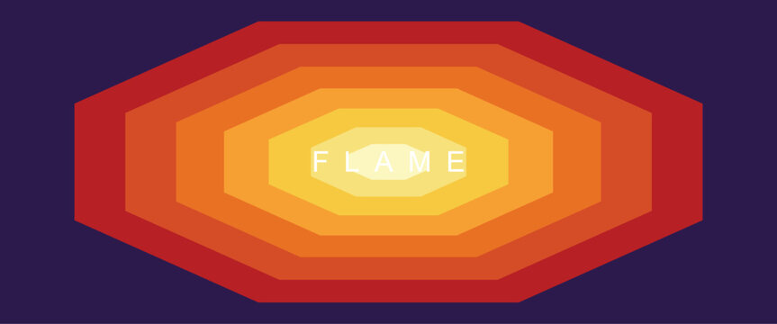 Fiery Summer Inferno Octagon Retro Background