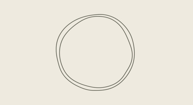 Two imperfectly drawn, thin, overlapping circles form an oval shape