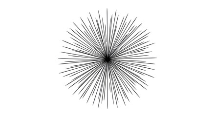 Naklejka premium A stark black, spiky, radial burst design against a white background