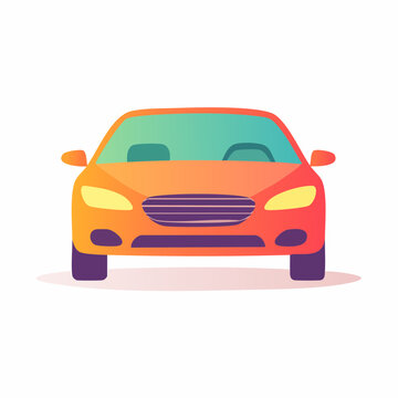 Modern Orange Car Illustration