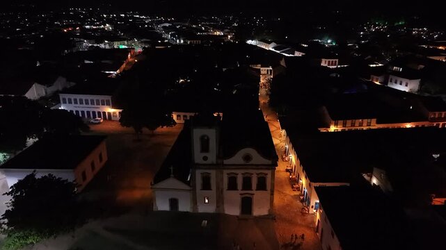 Illuminated City Grid in Historical District