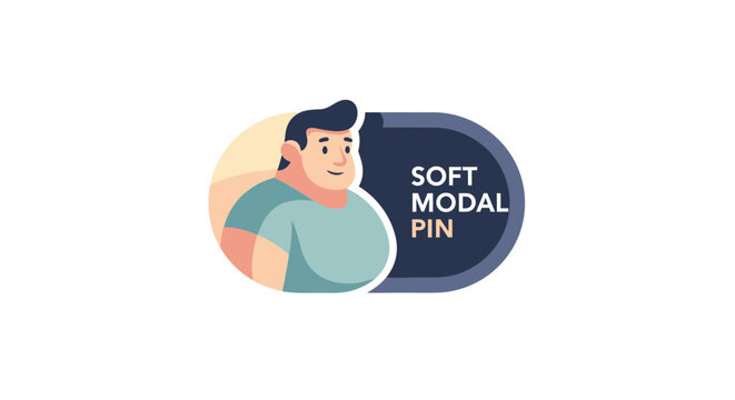 Male Avatar Profile Badge for Soft Modal Material