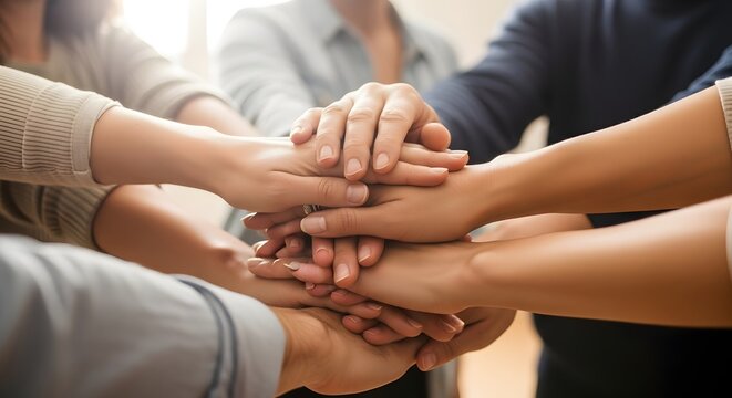 Team support, collaboration, and partnership with helping hands
