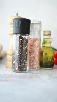 Spices and ingredients for cooking at home