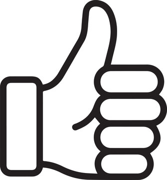 Thumbs up icon giving approval sign