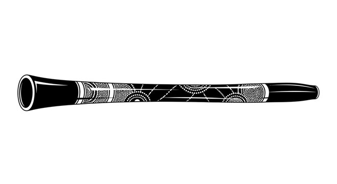 Aboriginal Didgeridoo with Tribal Dot Art Pattern
