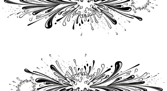 Abstract Black Ink Splash Frame Design