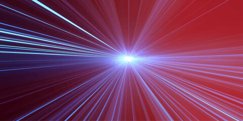 Blue abstract light burst with glowing rays and star-like energy in space background © md bahar
