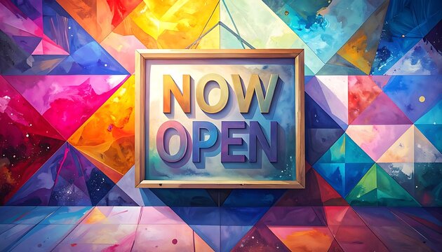 Vibrant Now Open Sign Background.