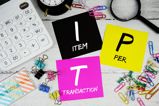 IPT Item Per Transaction text phrase of business and financial concept