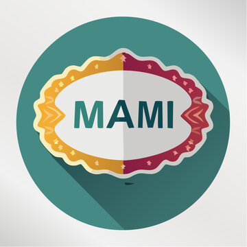 Mami Text Emblem with Decorative Border