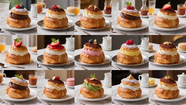 Paris Brest Pastry Collage Collection