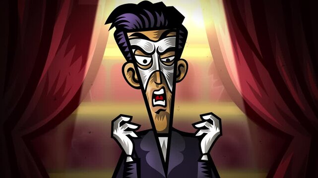 masked man singing in opera theater