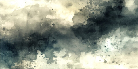 Obraz premium Vector Ethereal watercolor depiction swirling ominous clouds, evoking powerful atmospheric pressure and evocative expressive emotion.