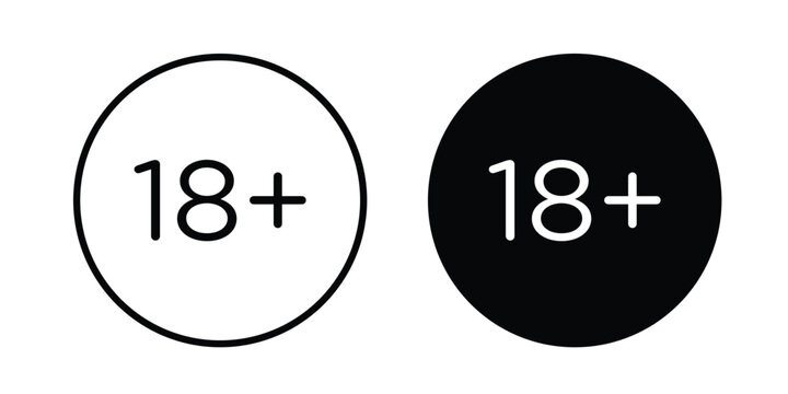 18 Plus icon elements. icon in trendy flat and stroke style