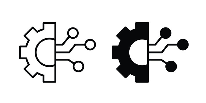 advanced technology icon elements. icon in trendy flat and stroke style