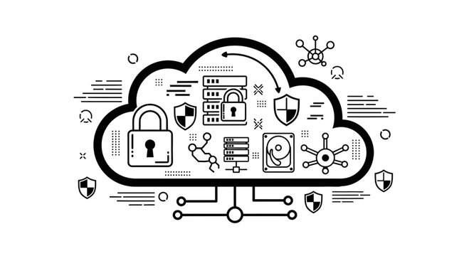 Cloud Computing Data Security and Network Protection Concept