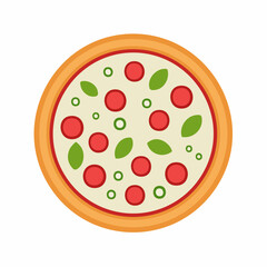 Fototapeta premium Flat Design Pizza Icon