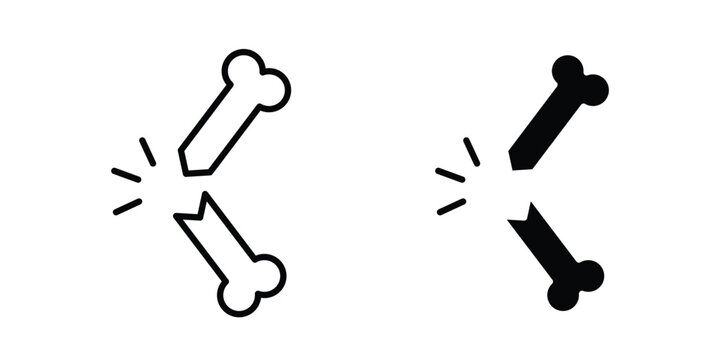 Broken bone icon elements. icon in trendy flat and stroke style