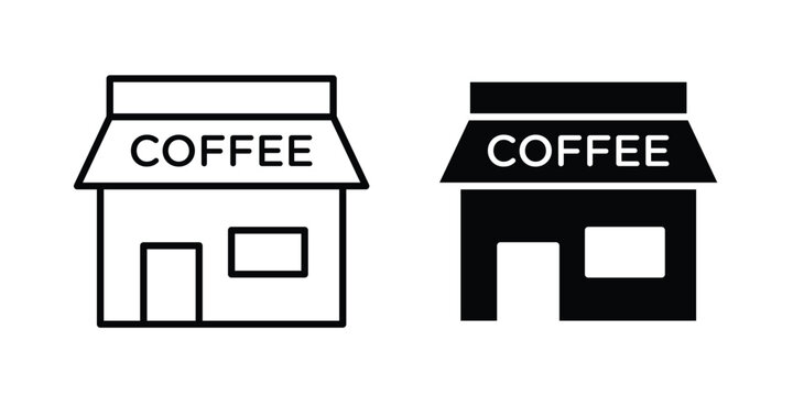 Cafe icon elements. icon in trendy flat and stroke style