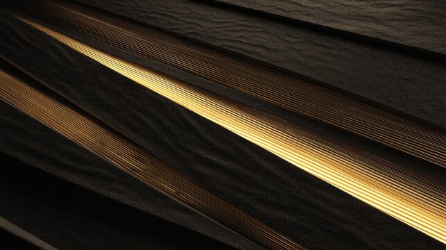 Abstract dark textured background with diagonal shimmering gold lines