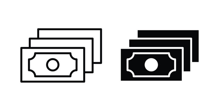 Cash money icon elements. icon in trendy flat and stroke style