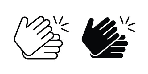 Obraz premium Clap hands icon elements. icon in trendy flat and stroke style